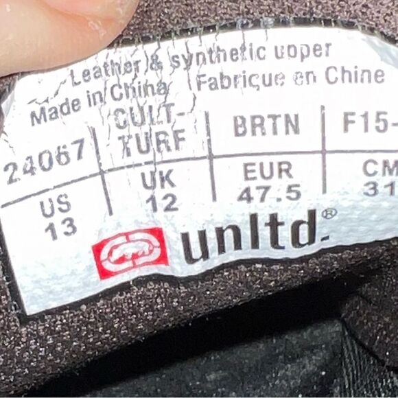 Ecko Unltd brown, tan and black leather low top lace sneakers men’s size 13 - Picture 7 of 7